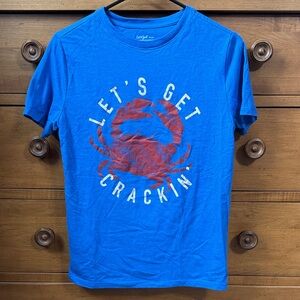 Cat & Jack Blue Tee with Red Crab Graphic